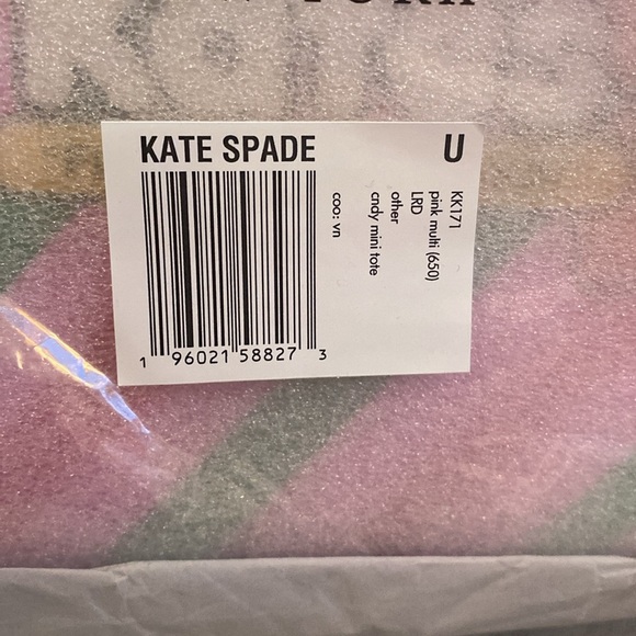 🩷♠️💚KATE SPADE🩷♠️💚Pink Multi Treat Yourself Bubble Gum Mini Tote/NWT - Picture 7 of 9